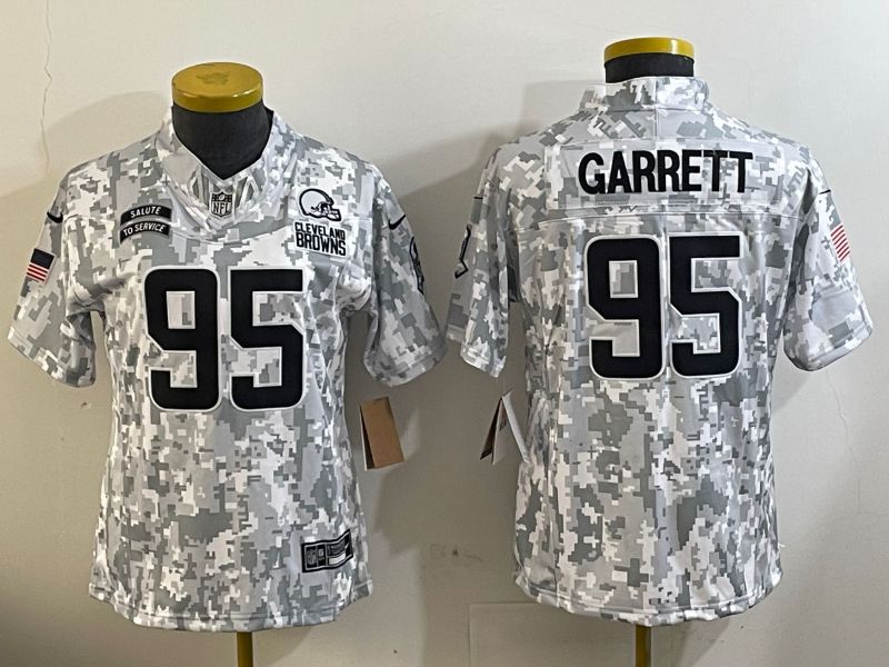 Youth Cleveland Browns #95 Garrett Nike Arctic Camo 2024 Salute to Service Limited NFL Jersey->green bay packers->NFL Jersey